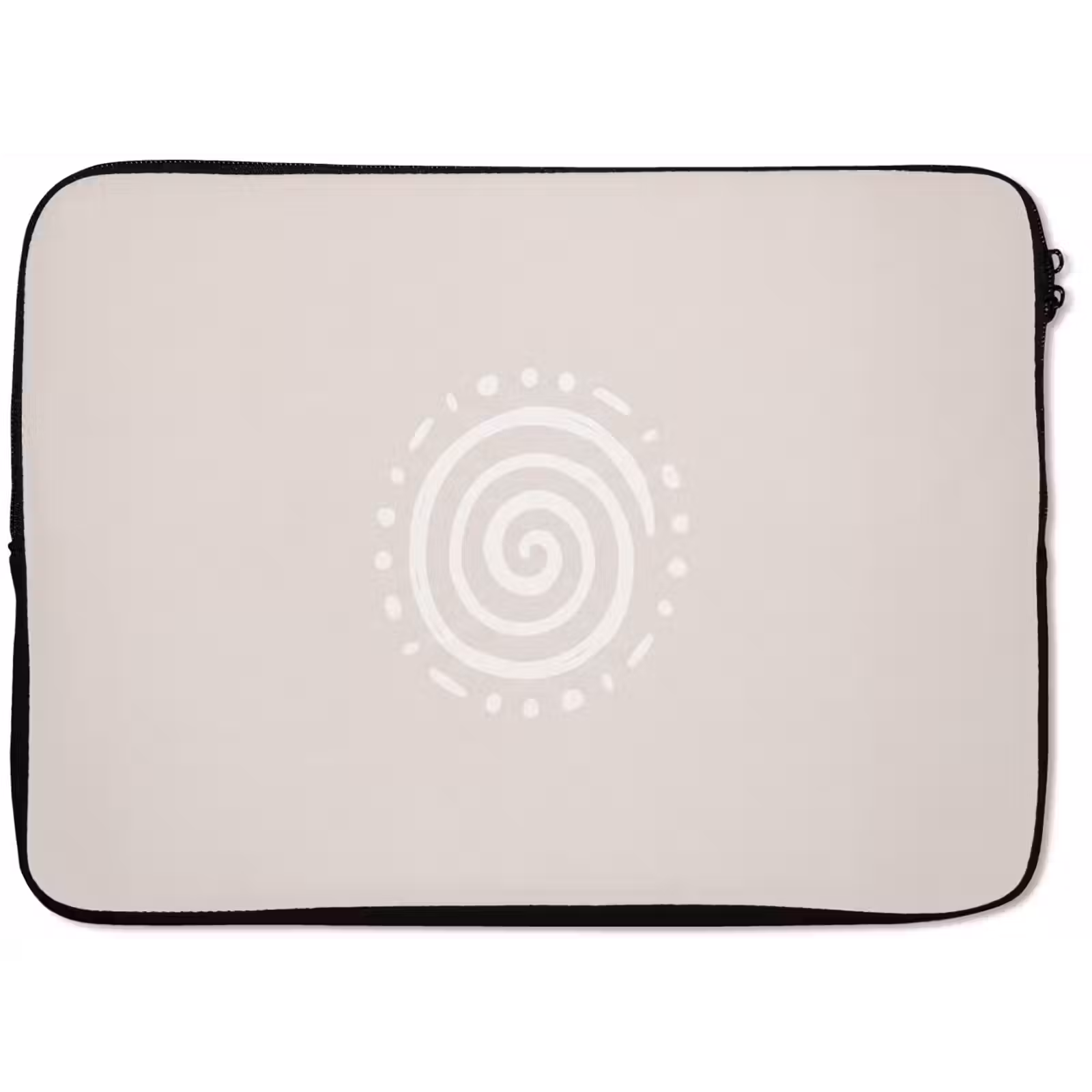 Laptophoes - Symbool - Spiraal - Abstract - Minimalistisch - Beige — 1