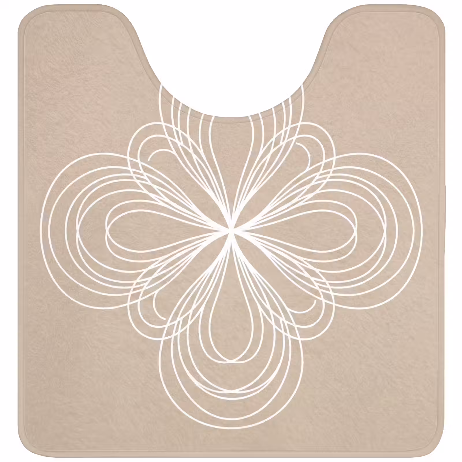 Wc Mat - Patroon - Lijnen - Abstract - Minimalistisch - Beige — 1
