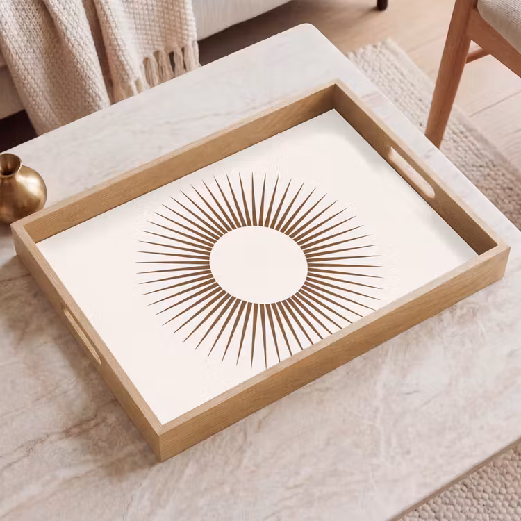 Dienblad - Abstract - Zon - Symbool - Modern - Beige — 2