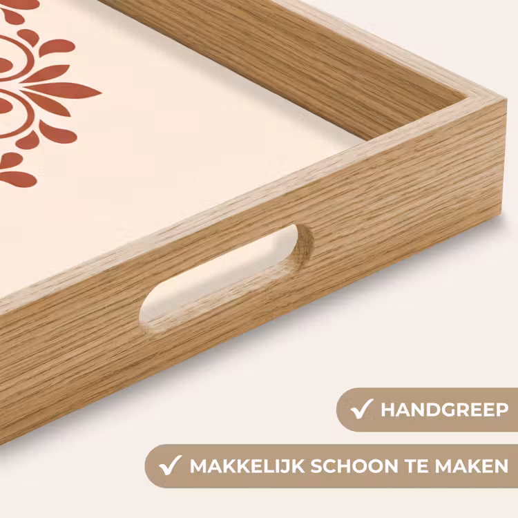 Dienblad - Decoratie - Cirkel - Symmetrisch - Modern - Roodbruin — 5