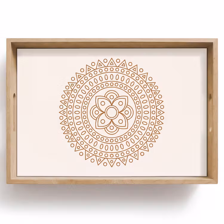 Dienblad - Mandala - Geometrisch - Abstract - Oosters - Bruin — 1