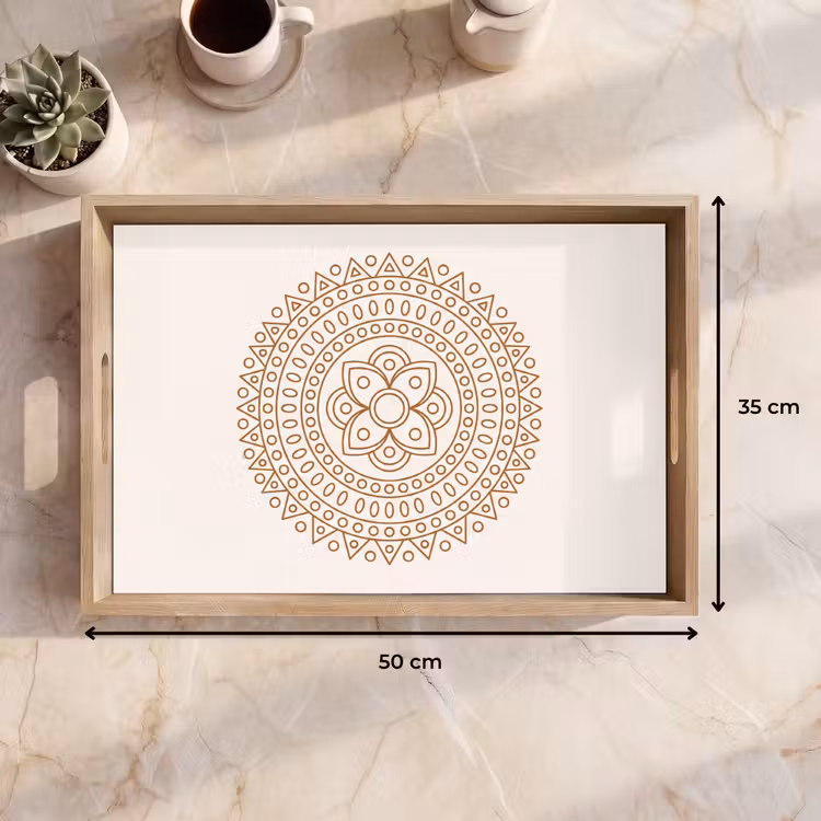 Dienblad - Mandala - Geometrisch - Abstract - Oosters - Bruin — 9