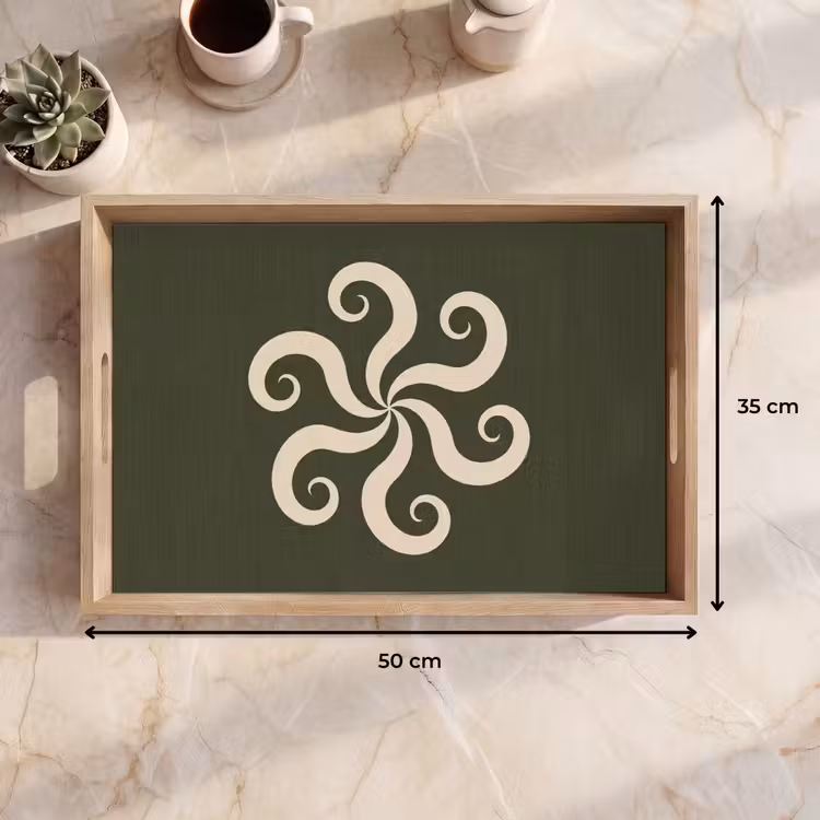 Dienblad - Patroon - Spiraal - Abstract - Modern - Groen — 9