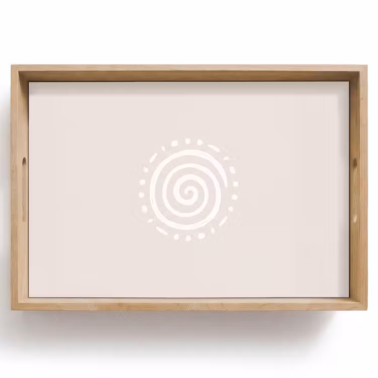 Dienblad - Symbool - Spiraal - Abstract - Minimalistisch - Beige — 1