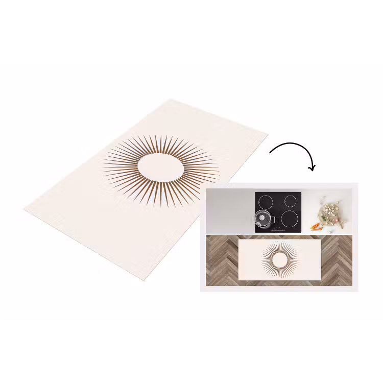 Keukenloper - Abstract - Zon - Symbool - Modern - Beige — 1