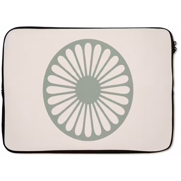 Laptophoes - Abstract - Patroon - Radiaal - Modern - Groen — 1