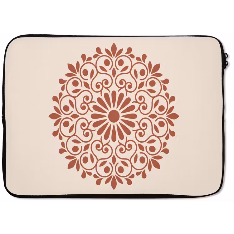 Laptophoes - Decoratie - Cirkel - Symmetrisch - Modern - Roodbruin — 1