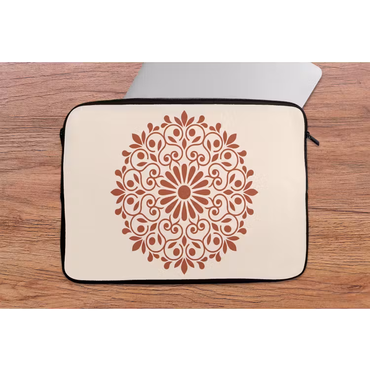 Laptophoes - Decoratie - Cirkel - Symmetrisch - Modern - Roodbruin — 2