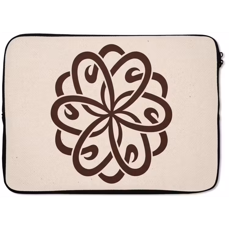 Laptophoes - Patroon - Knoop - Abstract - Modern - Bruin — 1