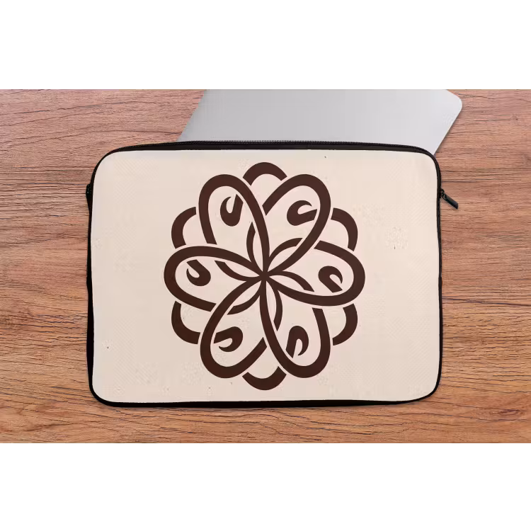 Laptophoes - Patroon - Knoop - Abstract - Modern - Bruin — 2