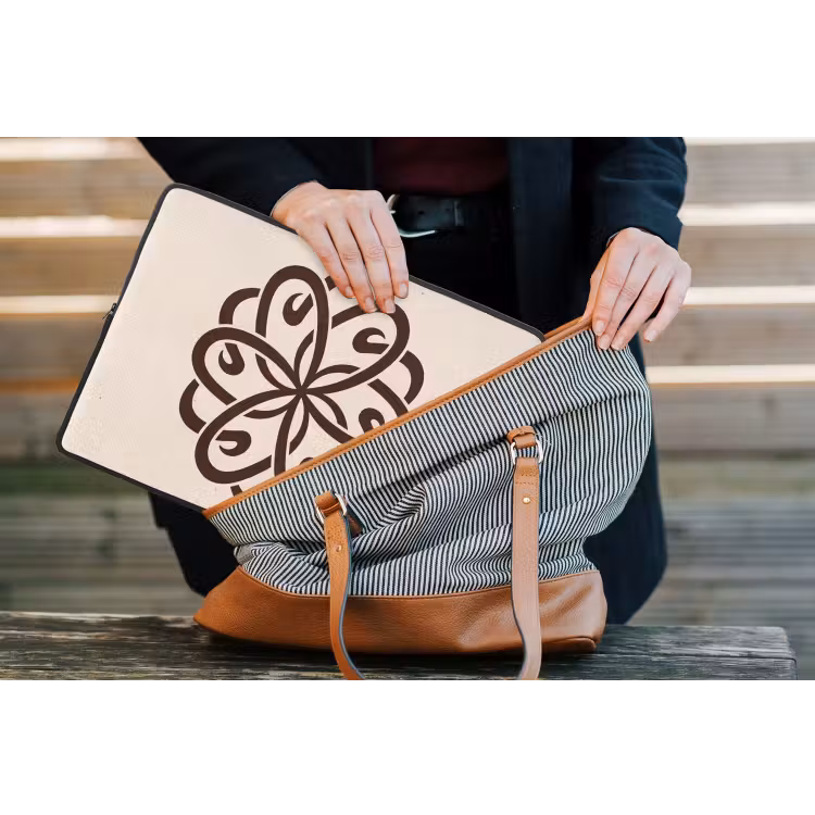 Laptophoes - Patroon - Knoop - Abstract - Modern - Bruin — 4
