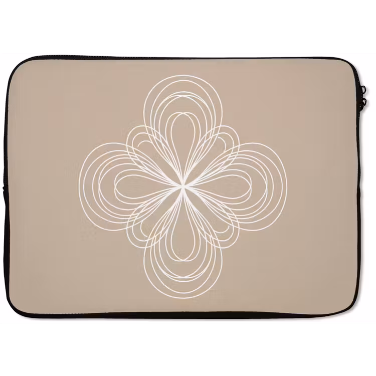 Laptophoes - Patroon - Lijnen - Abstract - Minimalistisch - Beige — 1