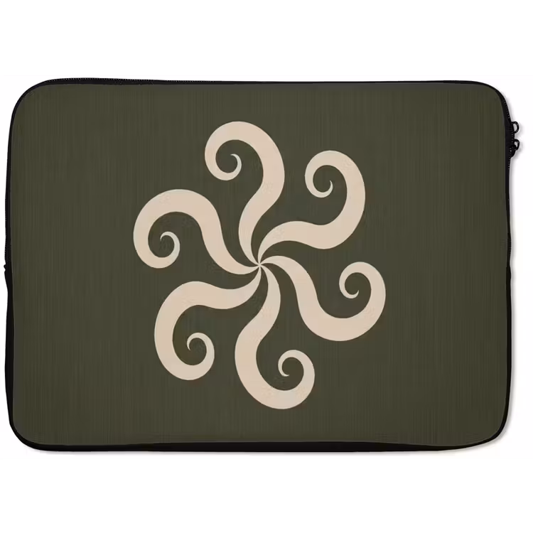 Laptophoes - Patroon - Spiraal - Abstract - Modern - Groen — 1