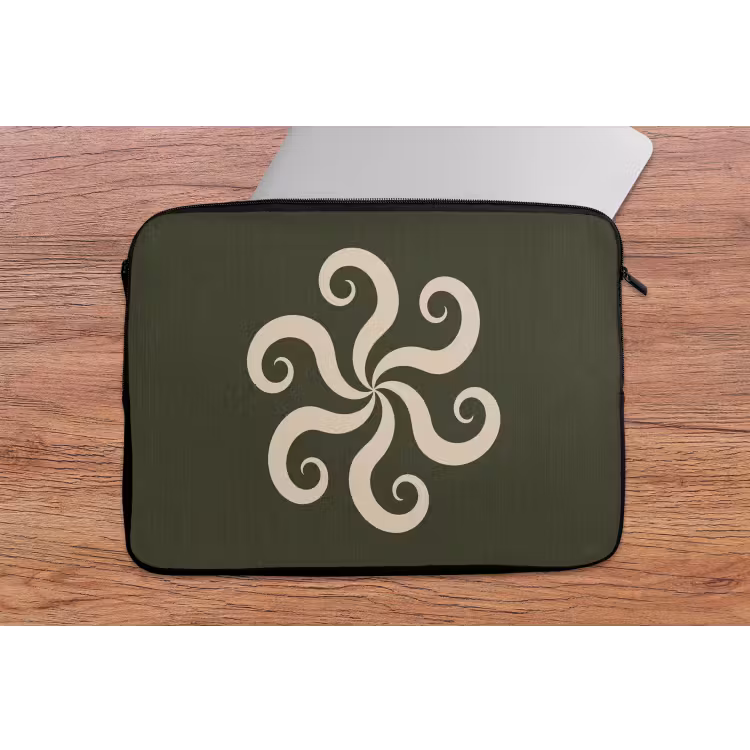 Laptophoes - Patroon - Spiraal - Abstract - Modern - Groen — 2