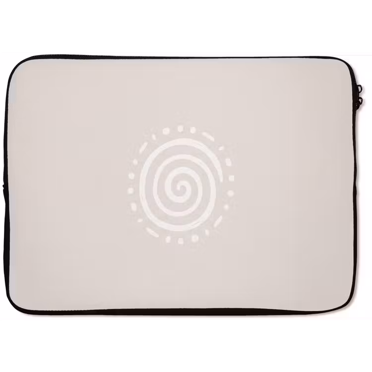 Laptophoes - Symbool - Spiraal - Abstract - Minimalistisch - Beige — 1