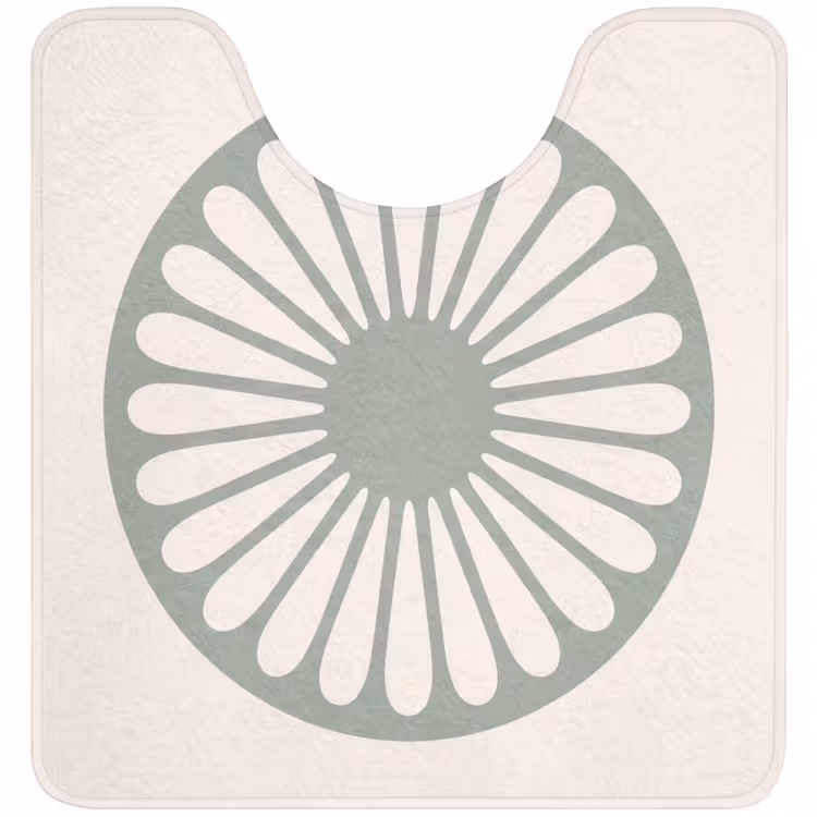 Wc Mat - Abstract - Patroon - Radiaal - Modern - Groen — 1