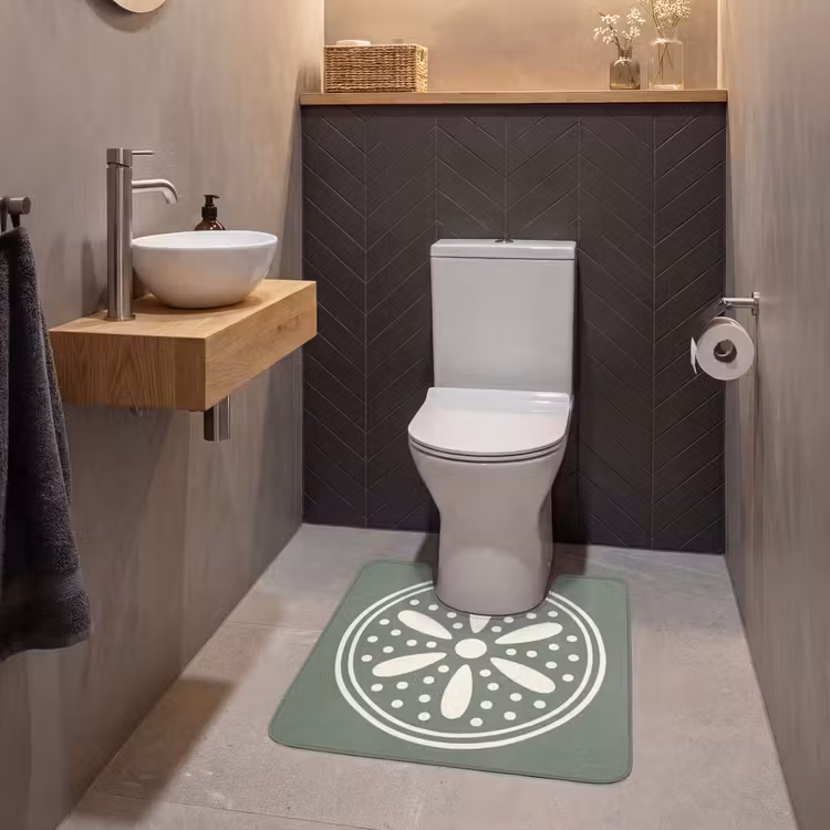 Wc Mat - Patroon - Cirkel - Abstract - Groen - Decoratie — 2