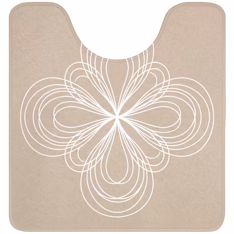 Wc Mat - Patroon - Lijnen - Abstract - Minimalistisch - Beige — 1