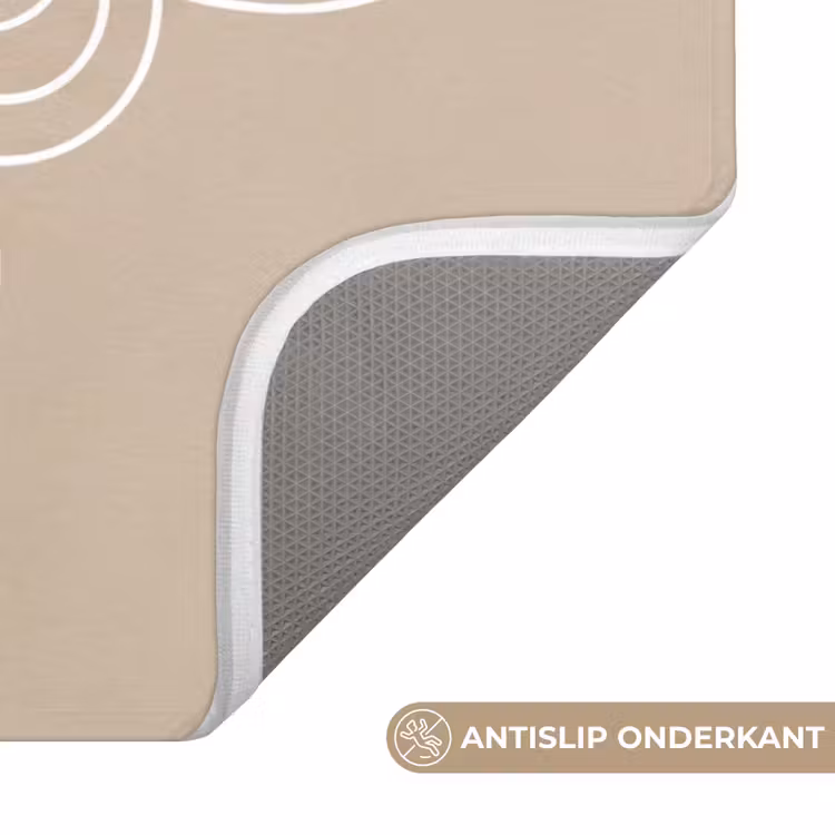 Wc Mat - Patroon - Lijnen - Abstract - Minimalistisch - Beige — 4