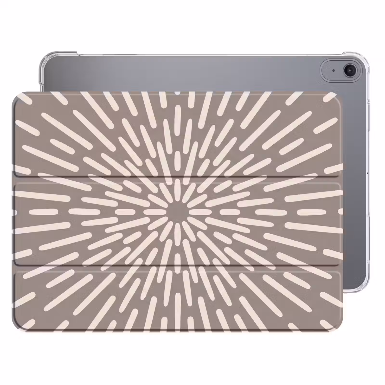 iPad hoes - Patroon - Stralen - Abstract - Modern - Grijs — 1