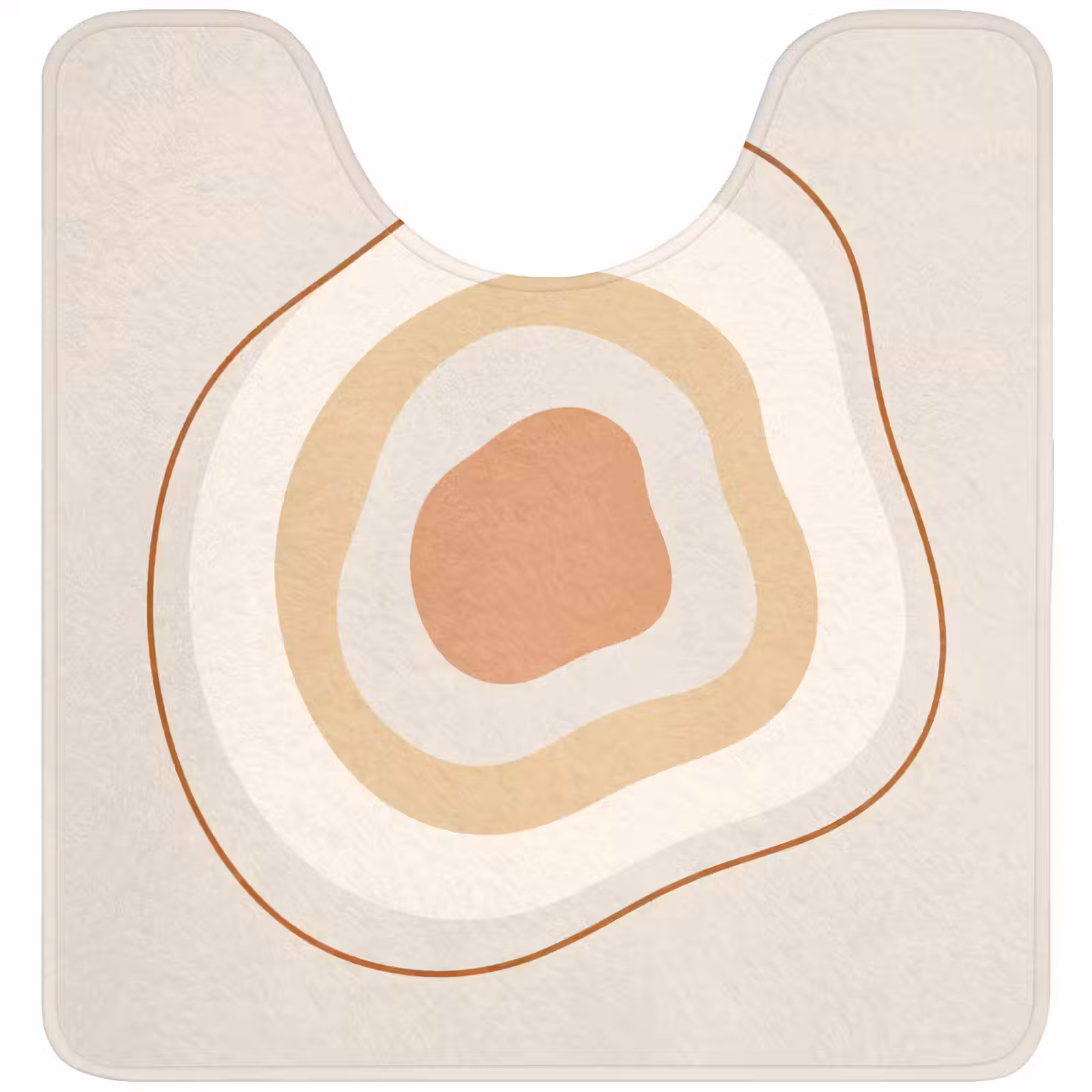 Wc Mat - Abstract - Organisch - Modern - Beige - Kunst — 1