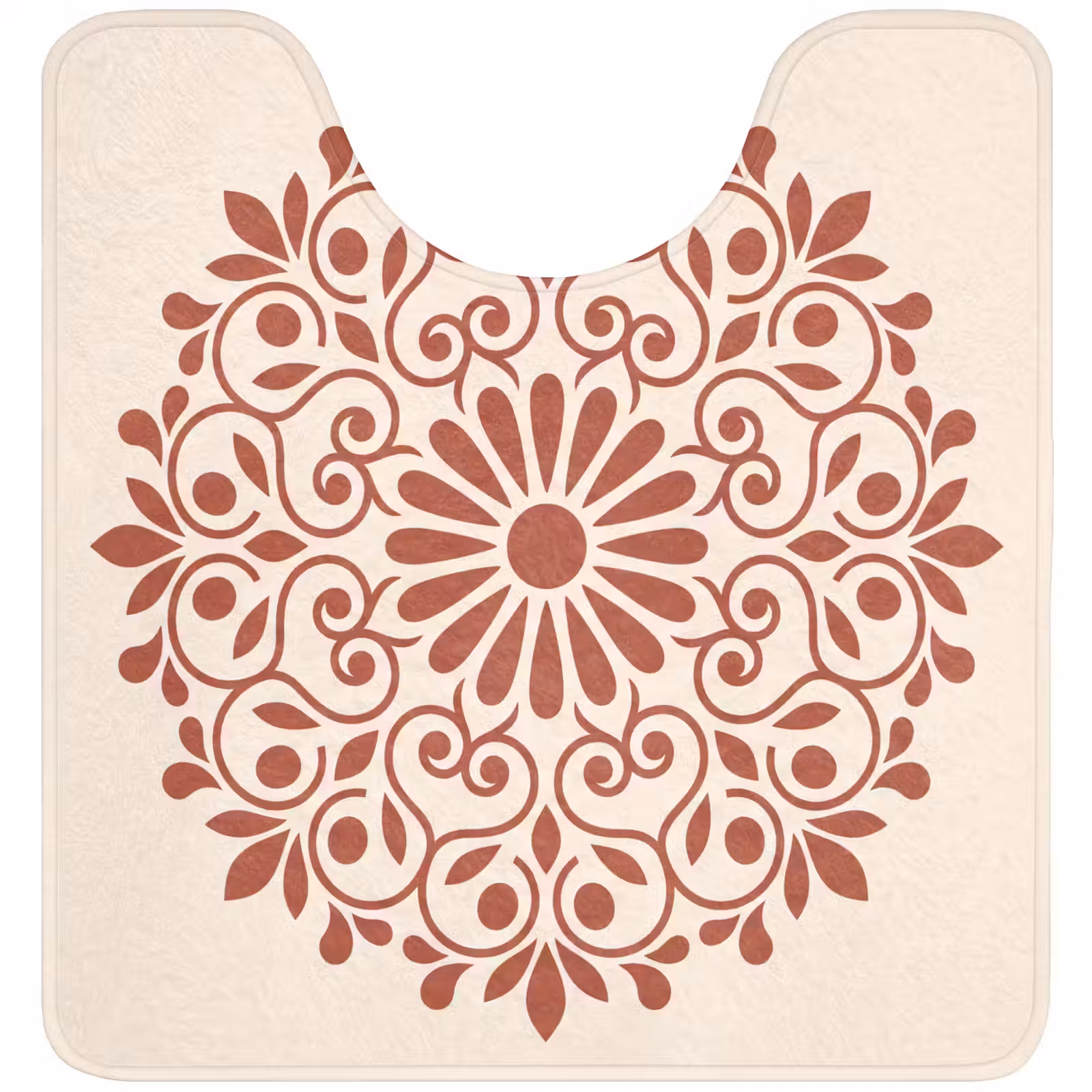 Wc Mat - Decoratie - Cirkel - Symmetrisch - Modern - Roodbruin — 1