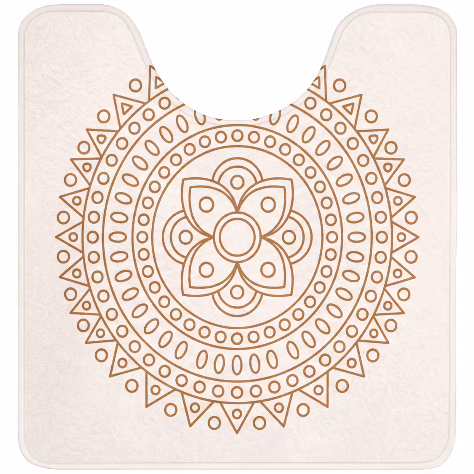 Wc Mat - Mandala - Geometrisch - Abstract - Oosters - Bruin — 1