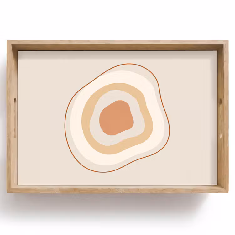 Dienblad - Abstract - Organisch - Modern - Beige - Kunst — 1