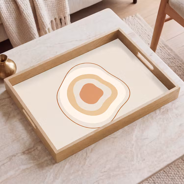 Dienblad - Abstract - Organisch - Modern - Beige - Kunst — 2