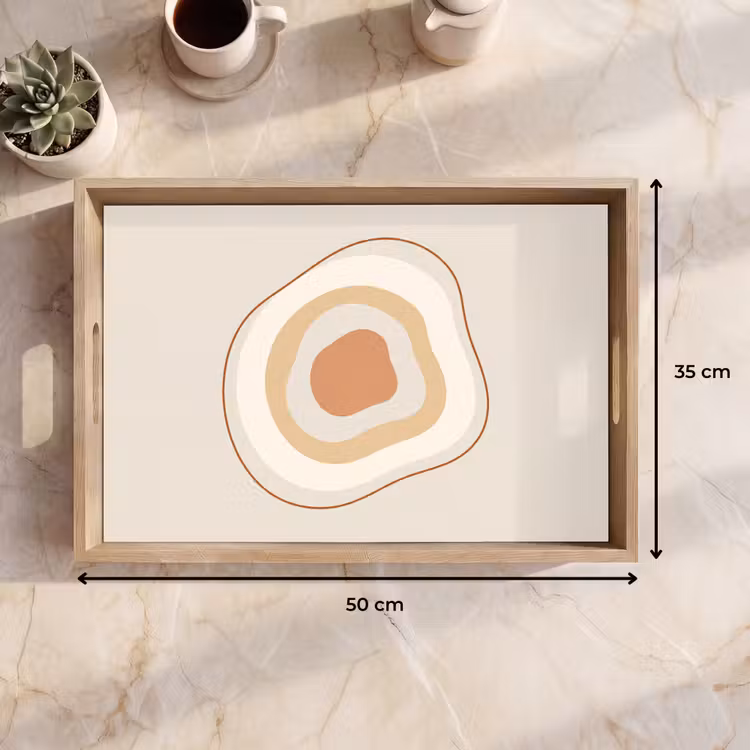Dienblad - Abstract - Organisch - Modern - Beige - Kunst — 9