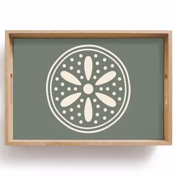 Dienblad - Patroon - Cirkel - Abstract - Groen - Decoratie — 1
