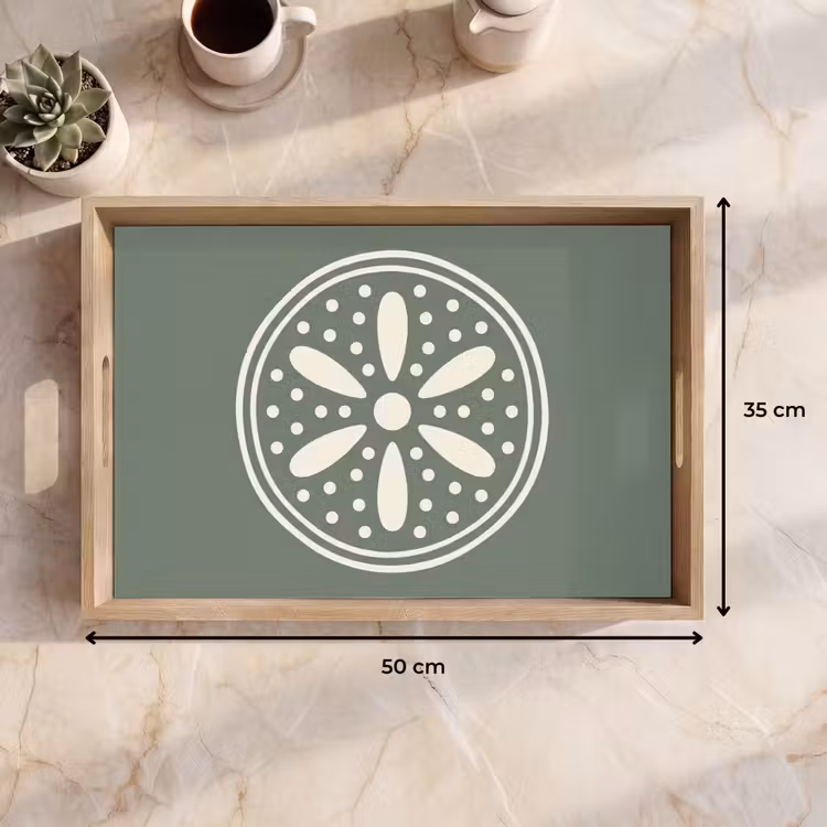 Dienblad - Patroon - Cirkel - Abstract - Groen - Decoratie — 9