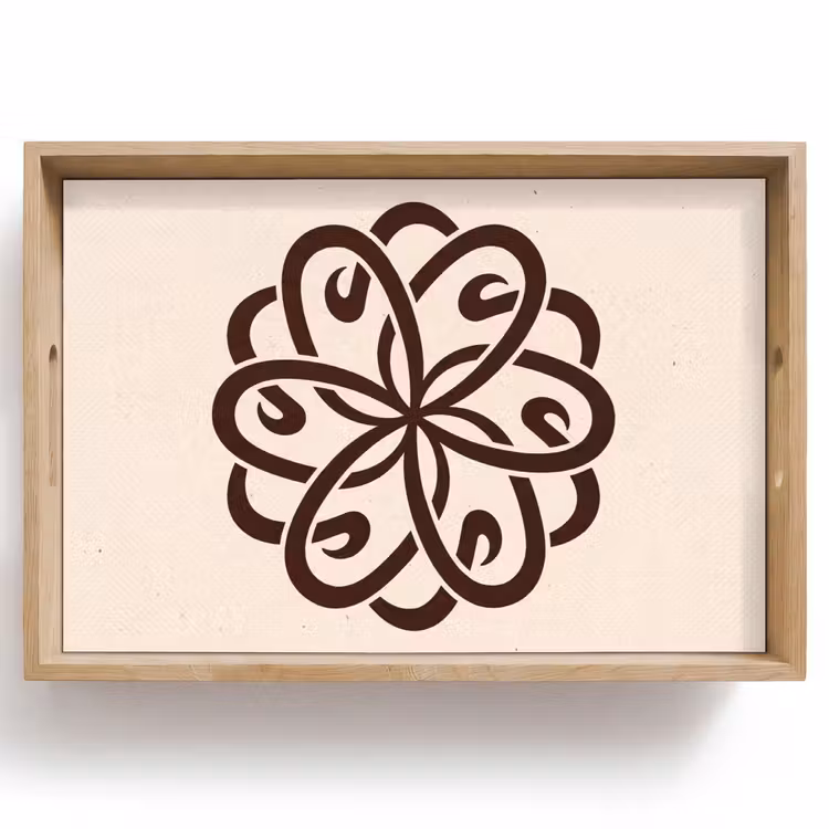 Dienblad - Patroon - Knoop - Abstract - Modern - Bruin — 1