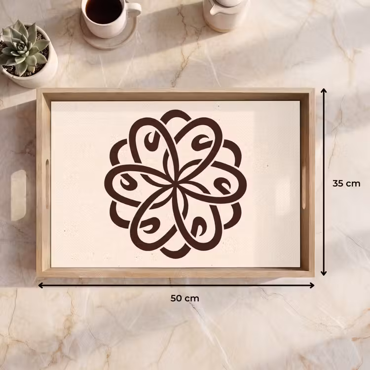 Dienblad - Patroon - Knoop - Abstract - Modern - Bruin — 9
