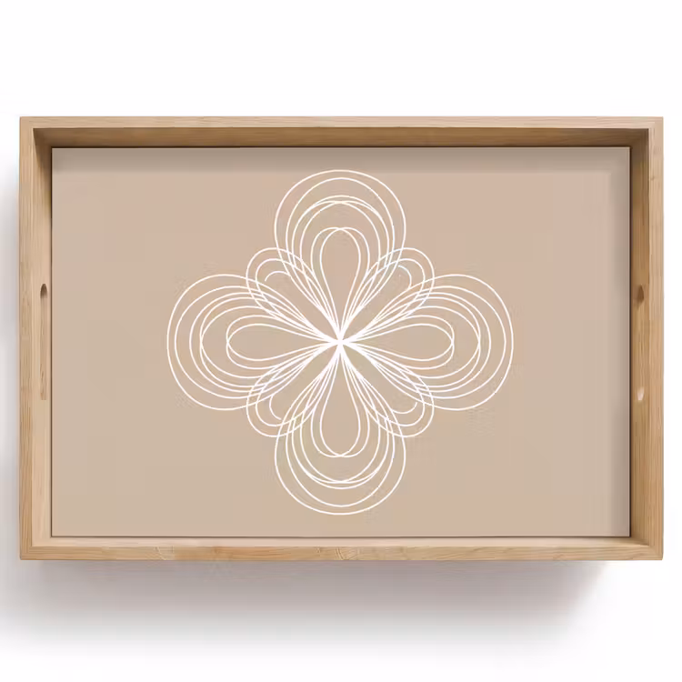 Dienblad - Patroon - Lijnen - Abstract - Minimalistisch - Beige — 1