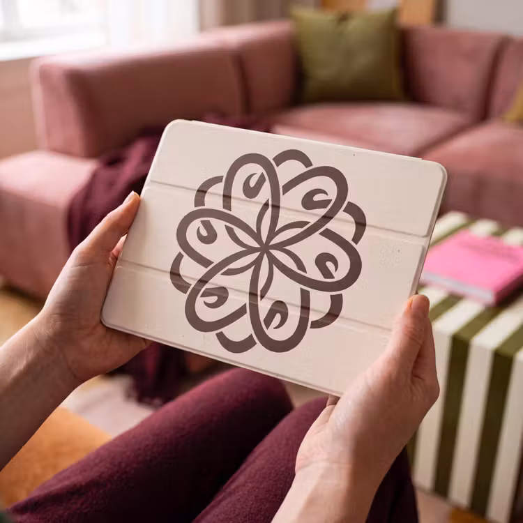 iPad hoes - Patroon - Knoop - Abstract - Modern - Bruin — 4