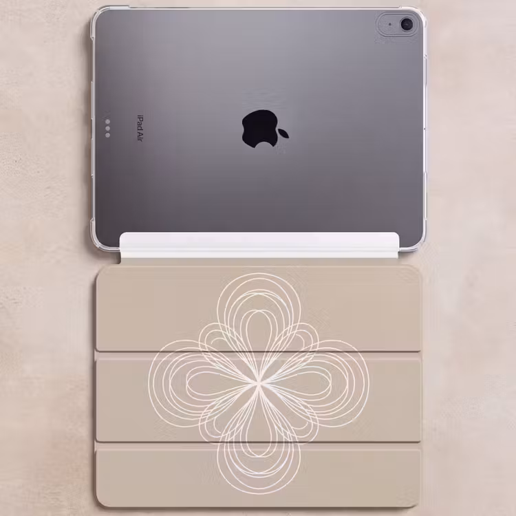 iPad hoes - Patroon - Lijnen - Abstract - Minimalistisch - Beige — 6