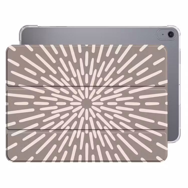 iPad hoes - Patroon - Stralen - Abstract - Modern - Grijs — 1