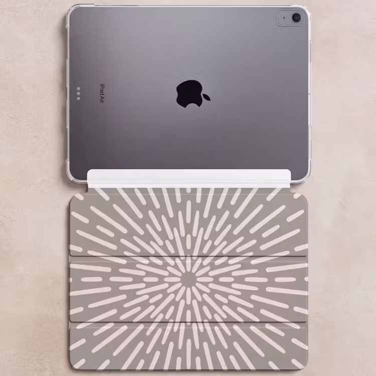 iPad hoes - Patroon - Stralen - Abstract - Modern - Grijs — 6