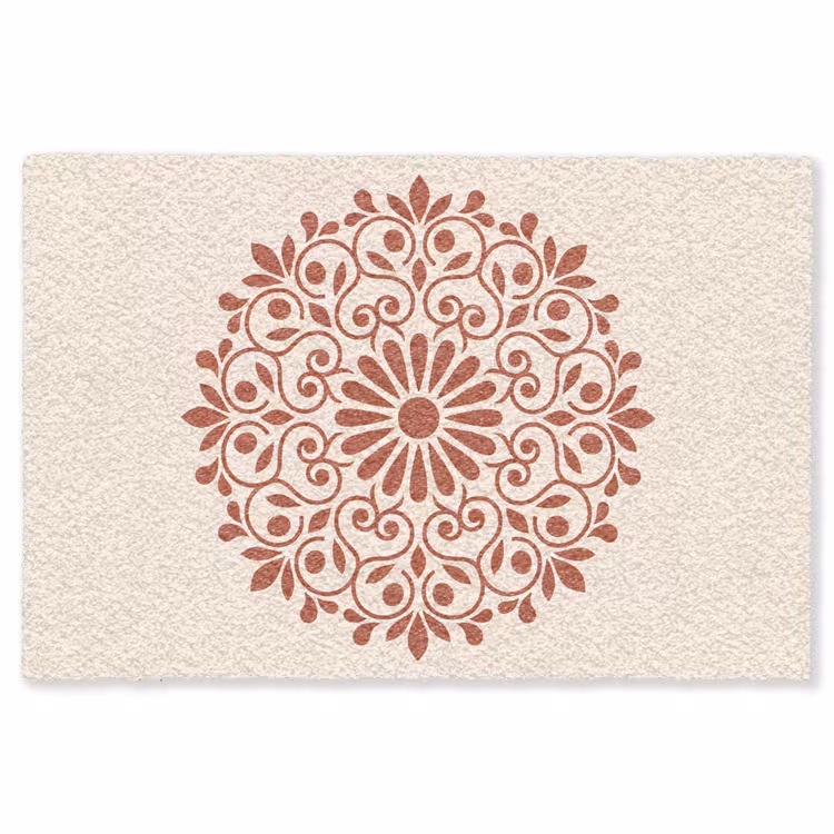 Vloerkleed - Decoratie - Cirkel - Symmetrisch - Modern - Roodbruin — 1