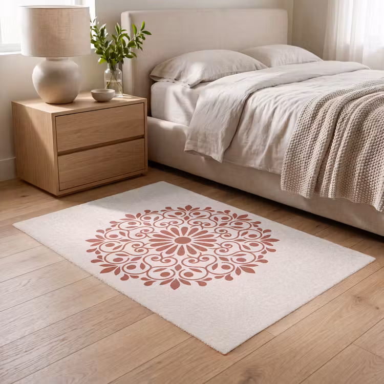 Vloerkleed - Decoratie - Cirkel - Symmetrisch - Modern - Roodbruin — 5