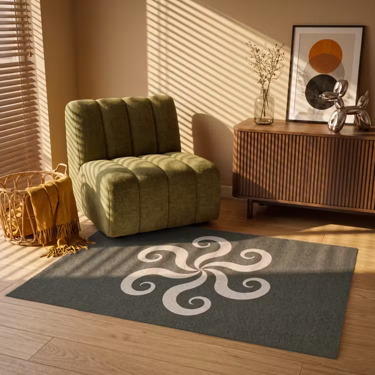 Vloerkleed - Patroon - Spiraal - Abstract - Modern - Groen — 2
