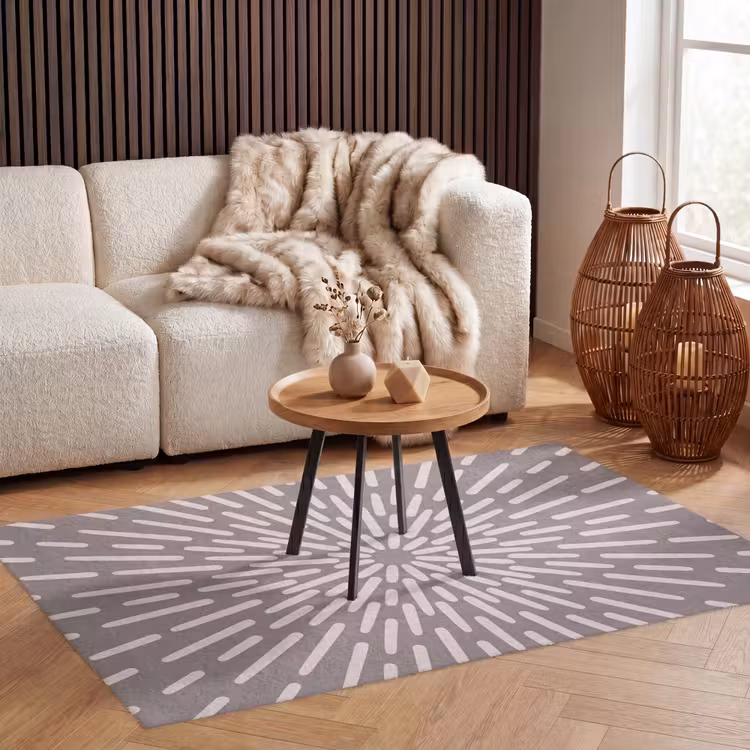 Vloerkleed - Patroon - Stralen - Abstract - Modern - Grijs — 3