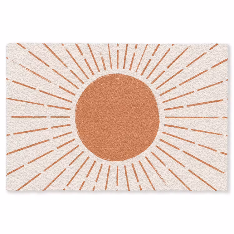 Vloerkleed - Zon - Stralen - Abstract - Terracotta - Modern — 1