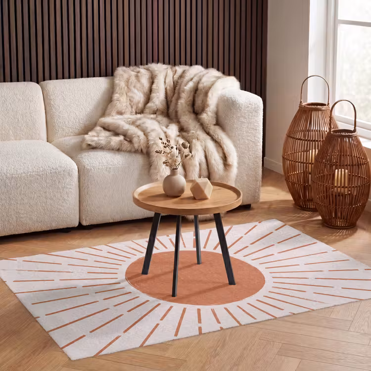 Vloerkleed - Zon - Stralen - Abstract - Terracotta - Modern — 3