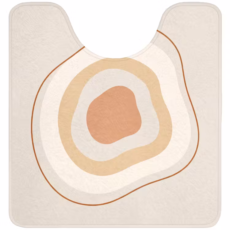 Wc Mat - Abstract - Organisch - Modern - Beige - Kunst — 1