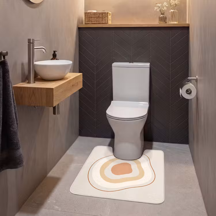 Wc Mat - Abstract - Organisch - Modern - Beige - Kunst — 2