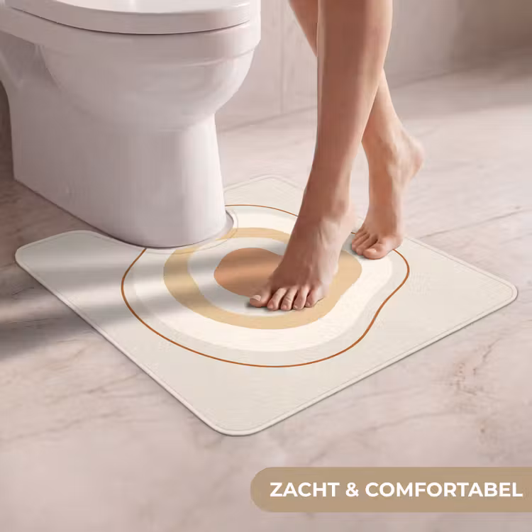 Wc Mat - Abstract - Organisch - Modern - Beige - Kunst — 5