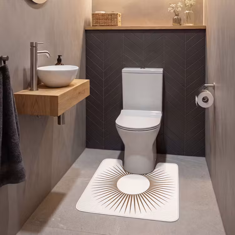 Wc Mat - Abstract - Zon - Symbool - Modern - Beige — 2