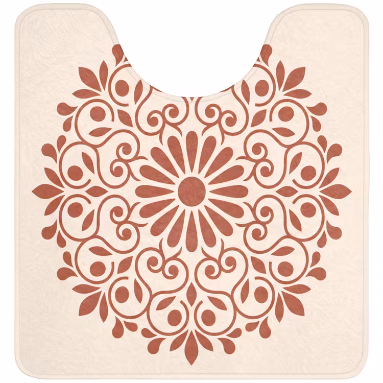 Wc Mat - Decoratie - Cirkel - Symmetrisch - Modern - Roodbruin — 1